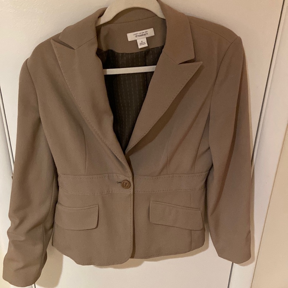 Tan size 4 Dress Barn Women’s blazer.